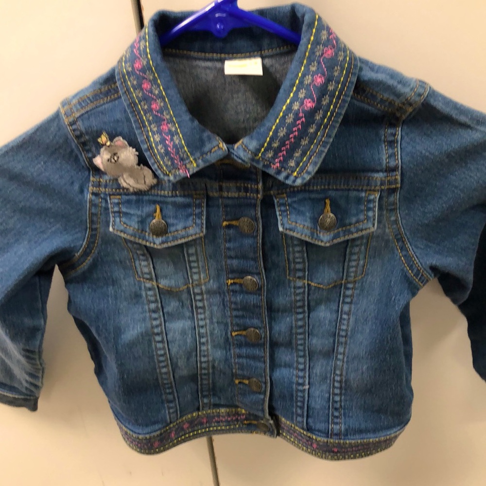Custom embroidered with kitty and butterfly pin.  This is a one of a kind.